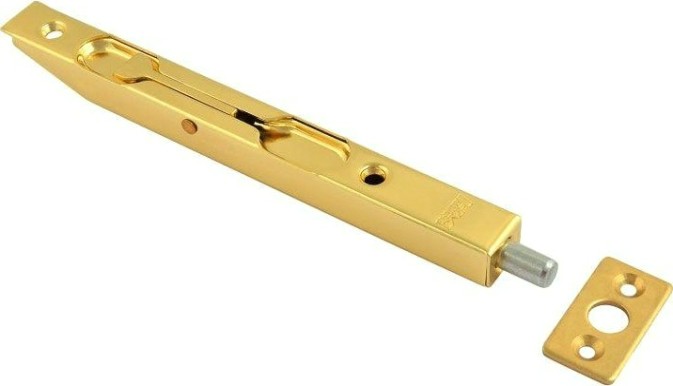 Шпингалет торцевой НОРА-М 6,5" для распашных дверей "Золото" [4530]