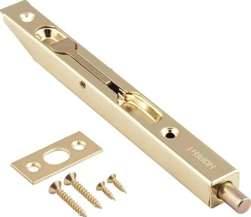 Шпингалет торцевой НОРА-М 6,5" для распашных дверей "Золото" [4530]