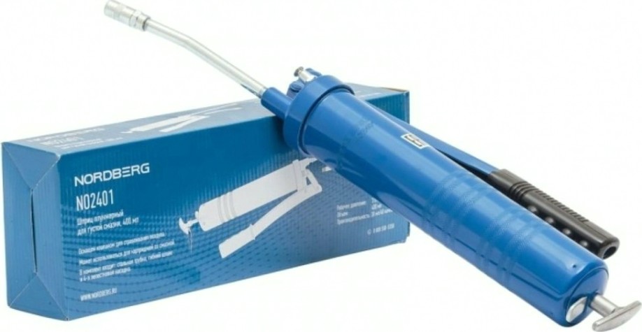 Шприц NORDBERG NO2401 плунжерный для густой смазки, 400мл [NO2401]