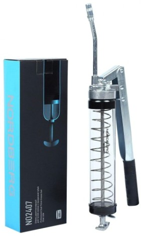 Шприц NORDBERG NO2407 двухплунжерный для густой смазки с прозрачной тубо [ЦБ-0011292]