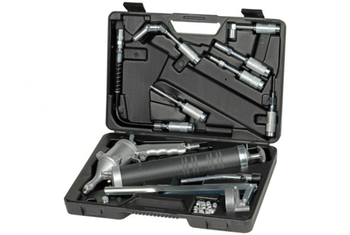 Шприц плунжерный пневматический NORDBERG NO3404 400 мл, с насадками в кейсе