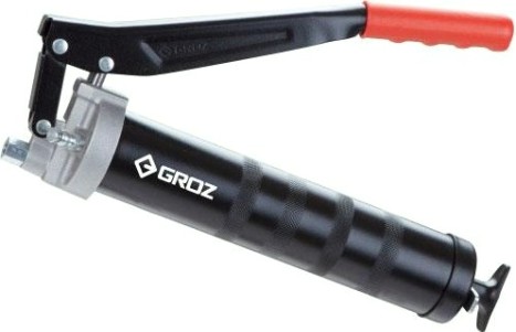 Шприц рычажного типа GROZ GR42640 с гибким шлангом и насадкой, двойной поршень