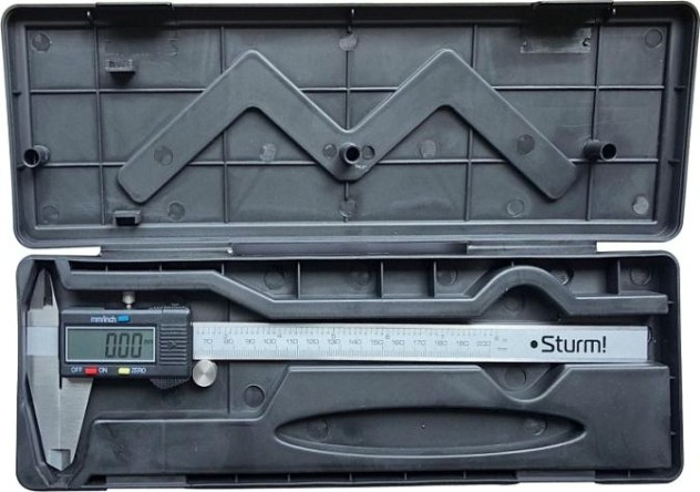 Штангенциркуль электронный Sturm 2030-02-200 200 мм с глубиномером Штангенциркуль электронный Sturm 2030-02-200 200 мм с глубиномером