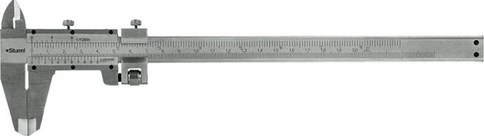 Штангенциркуль Sturm 2030-01-200 200 мм с глубиномером Штангенциркуль Sturm 2030-01-200 200 мм с глубиномером