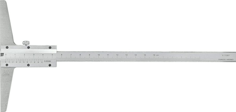 Штангенглубиномер с толщиномером (зацепом) SHAN ШГ 160 мм [135565]