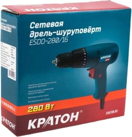 Шуруповерт сетевой КРАТОН ESDD-280/16 HOBBY [3 02 01 028]