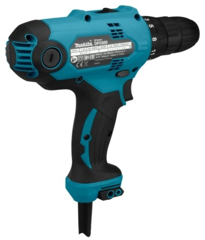 Шуруповерт сетевой MAKITA DF0300X2 + набор бит 11 шт. d-30651 [DF0300X2]