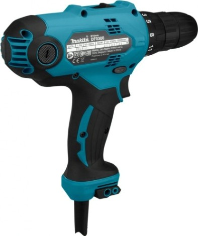 Шуруповерт сетевой MAKITA DF0300X3 + набор бит 10 шт. d-65028