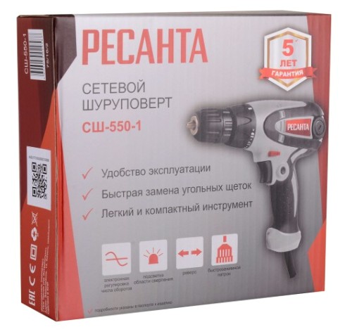 Шуруповерт сетевой Ресанта СШ-550-1 [75/16/2]