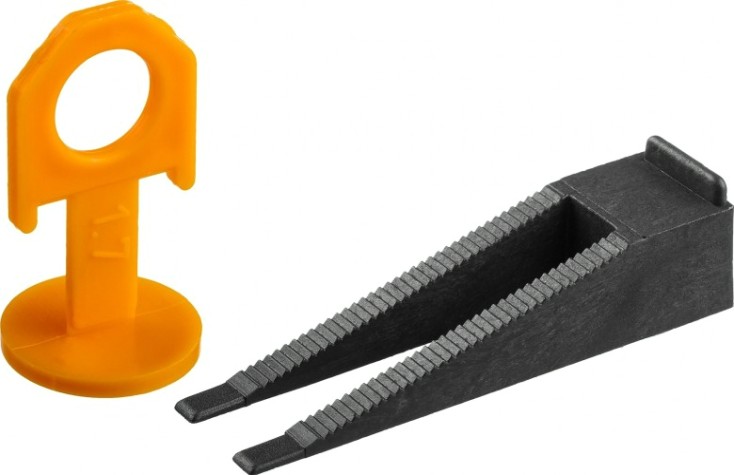 Система выравнивания плитки ЗУБР СВП комплект 250+250шт. (1,7 мм зажим + клин) [3385-H250]