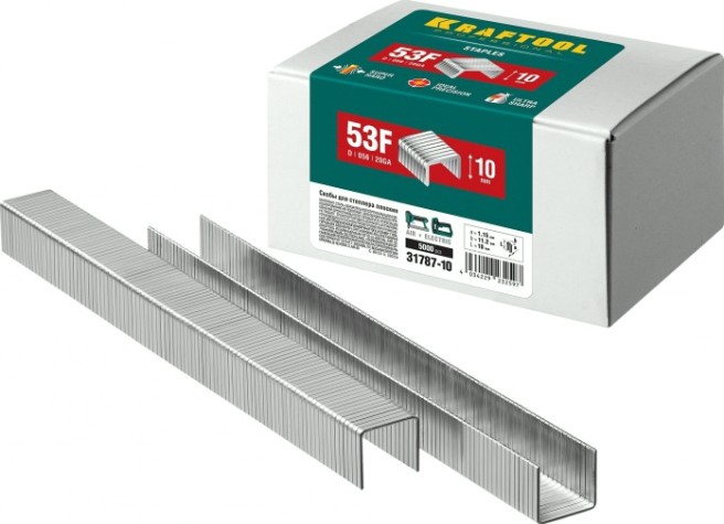 Скоба KRAFTOOL плоская 10 мм тип 53f, 5000 шт. [31787-10]