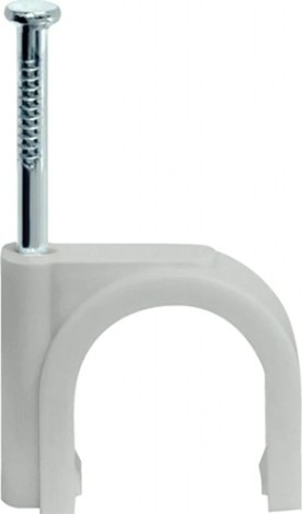 Скоба крепежная IEK круглая 9мм пластик. (уп. 100шт) [USK11-09-100]