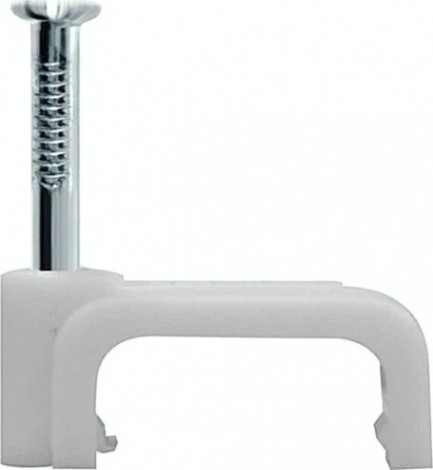 Скоба крепежная IEK плоская 12мм пластик. (уп. 100шт) [USK21-12-100]