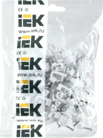 Скоба крепежная IEK плоская 12мм пластик. (уп. 100шт) [USK21-12-100]