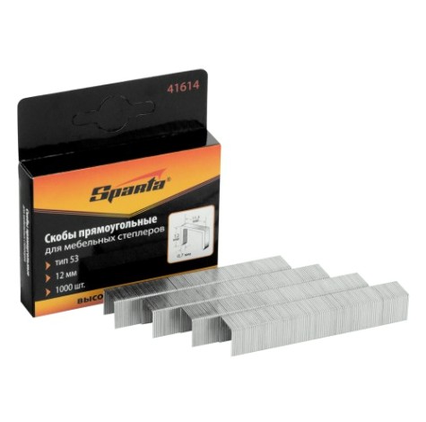 Скоба Sparta 12 мм, тип 53 для мебельного степлера, 1000 шт. [41614]