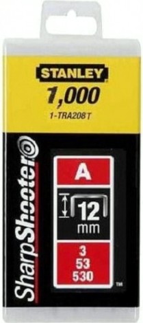 Скоба STANLEY 1-TRA208T для степлера "light duty" тип “a” (5/53/530) 12мм/ Скоба STANLEY 1-TRA208T для степлера "light duty" тип “a” (5/53/530) 12мм/