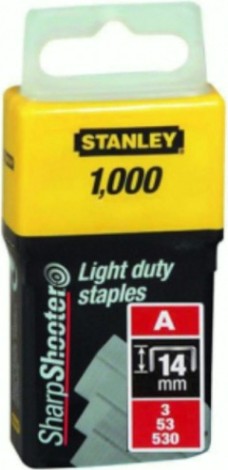 Скоба STANLEY 1-TRA209T для степлера "light duty" тип “a” (5/53/530) 14мм/ Скоба STANLEY 1-TRA209T для степлера "light duty" тип “a” (5/53/530) 14мм/