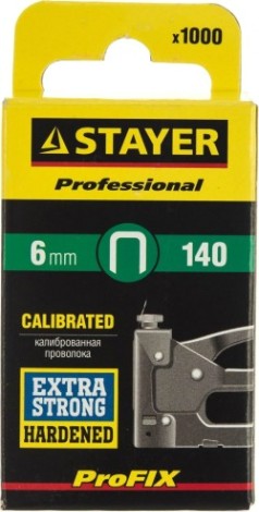 Скоба STAYER MASTER 6 мм для степлера плоские тип 140, 1000 шт [31610-06]