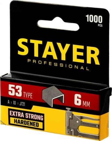Скоба STAYER MASTER 6 мм для степлера тонкие тип 53, 1000 шт [3159-06_z02]