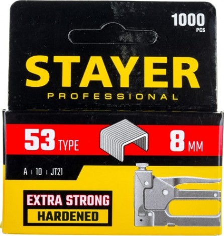 Скоба STAYER MASTER 8 мм для степлера тонкие тип 53, 1000 шт [3159-08_z02]