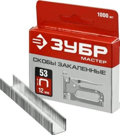 Скоба ЗУБР МАСТЕР 12 мм. тонкие тип 53, 1000 шт. [31625-12]