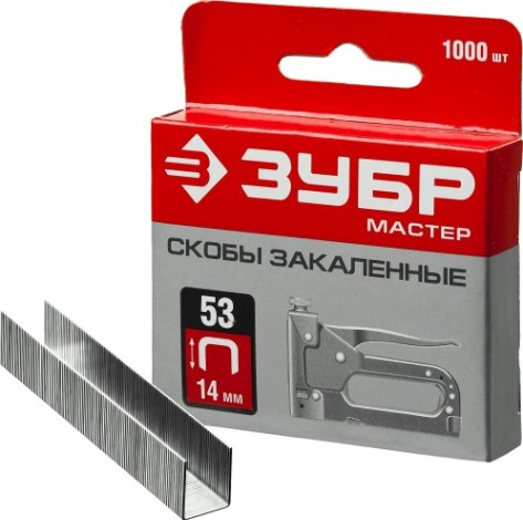 Скоба ЗУБР МАСТЕР 31625-14 14 мм тонкие тип 53, 1000 шт [31625-14]
