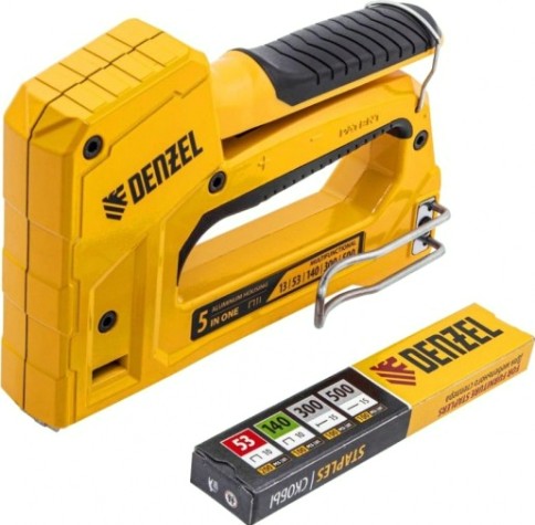 Скобозабиватель ручной Denzel тип 53 и 13, 6-14мм, тип 140, 10-14мм, тип 300, 15мм, тип 500, 15мм [40215]