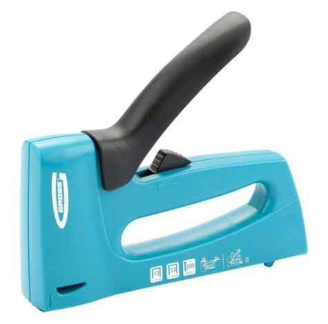 Скобозабиватель ручной GROSS 6-16мм степлер мебельный, пластиковый корпус,регулировка [41003]