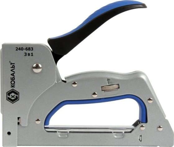 Скобозабиватель ручной Кобальт 240-683 механический 3 в 1 6-14 мм, тип 53, шпильки, гвозд