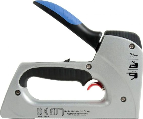 Скобозабиватель ручной Кобальт 240-690 механический стрелок 6-14 мм, тип 53, шпильки, гво