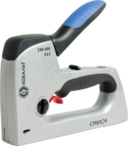 Скобозабиватель ручной Кобальт 240-690 механический стрелок 6-14 мм, тип 53, шпильки, гво