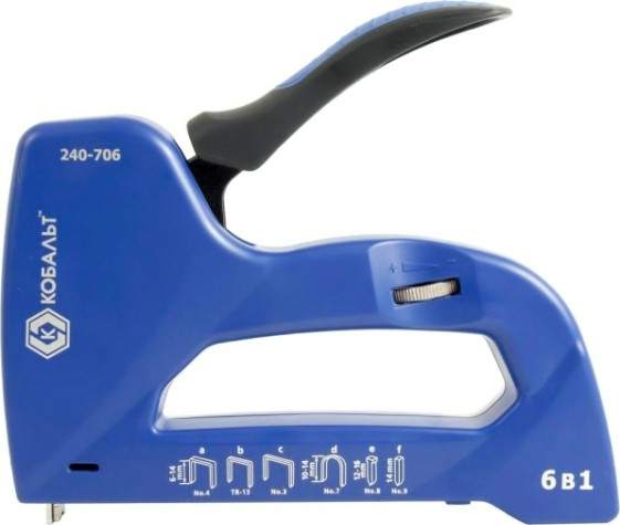 Скобозабиватель ручной Кобальт 240-706 механический 6 в 1 6-14 мм (тип 53, 140, 13), для