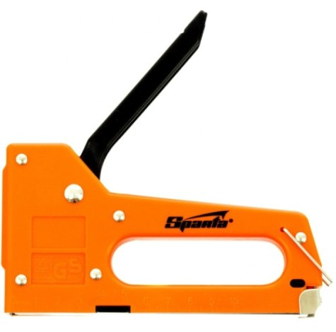 Скобозабиватель ручной Sparta 4-8 мм степлер мебельный пластиковый, со 100 шт, тип 53, [42001]