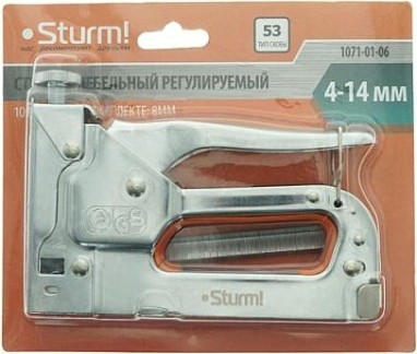 Скобозабиватель ручной Sturm 1071-01-06 регулируемый, со скобами (53) 200шт.