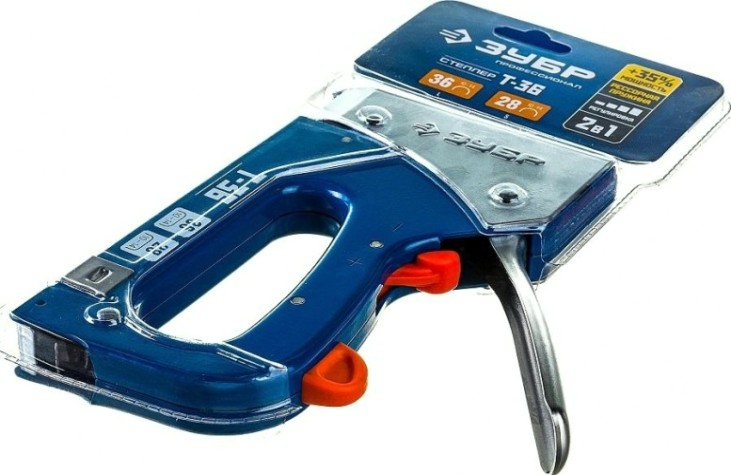 Скобозабиватель ручной ЗУБР ЭКСПЕРТ T-36 степлер для 2-в-1: тип 36 (10-14 мм) и тип 28 (9-1 [31580]