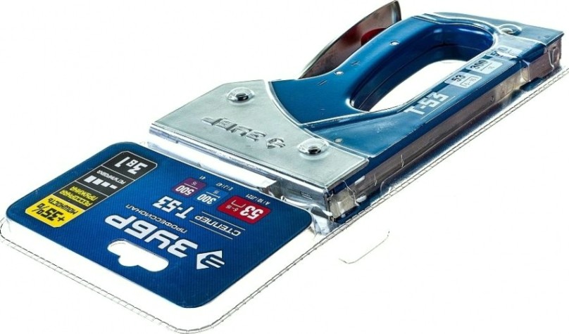 Скобозабиватель ручной ЗУБР ПРОФИ T-53 степлер для 3-в-1: тип 53 (6-16 мм) / 300 (16 мм) [31523_z01]