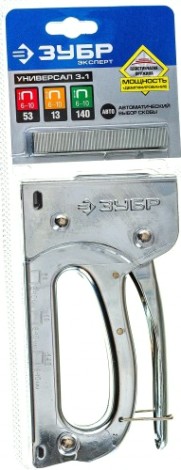 Скобозабиватель ручной ЗУБР ПРОФИ Универсал 10 степлер для 4-в-1: тип 53 (6-10 мм) / 140 (6-10 мм [31525]