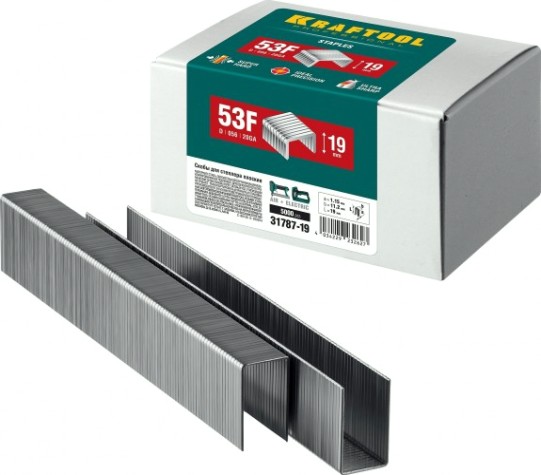 Скобы KRAFTOOL 19мм плоские тип 20GA, 5000 шт. [31787-19]
