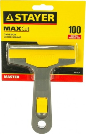 Скребок STAYER MASTER универсальный, пластмассовый корпус, 100мм [08515_z02]