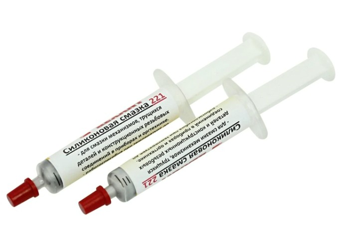 Смазка силиконовая термостойкая REXANT модель 221, до +350°C, 2мл, шприц [09-3955]