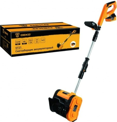Снегоуборщик (электролопата) аккумуляторный DEKO ST21 20в, 1*4.0ач [063-4440]
