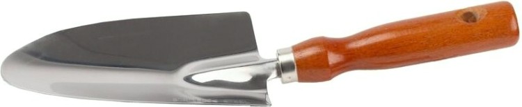 Совок посадочный GRINDA 8-421111 широкий из нержавеющей стали, деревянная ручка, 290 мм [8-421111_z01]