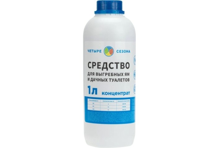 Средство ЧЕТЫРЕ СЕЗОНА 63-0001 для выгребных ям и дачных туалетов, 1 литр Средство ЧЕТЫРЕ СЕЗОНА 63-0001 для выгребных ям и дачных туалетов, 1 литр