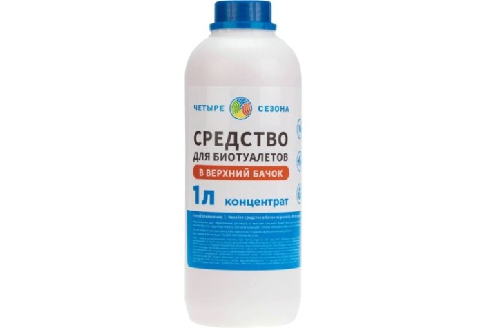 Средство ЧЕТЫРЕ СЕЗОНА 63-0007 для биотуалетов верхний бачок, 1 литр Средство ЧЕТЫРЕ СЕЗОНА 63-0007 для биотуалетов верхний бачок, 1 литр