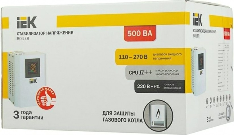 Стабилизатор напряжения однофазный IEK Boiler 0.5 кВА [IVS24-1-00500]