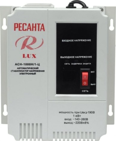 Стабилизатор напряжения однофазный Ресанта АСН- 1000 Н/1-Ц Lux [63/6/14]
