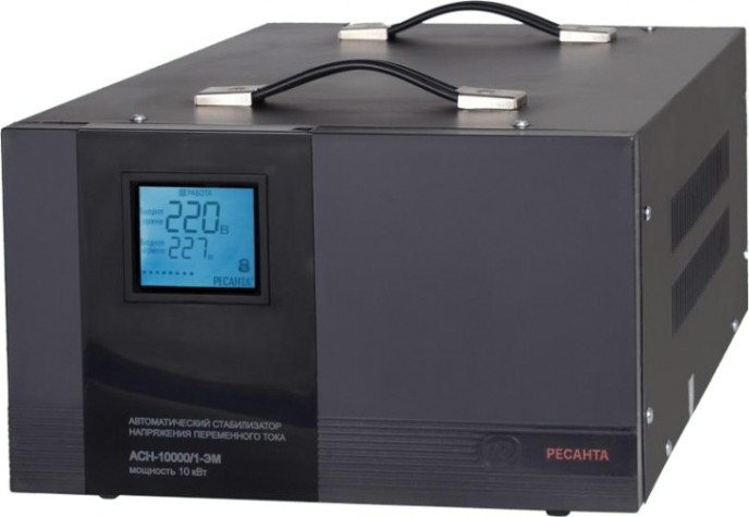 Стабилизатор напряжения однофазный Ресанта АСН-10000/1-ЭМ [63/1/8]