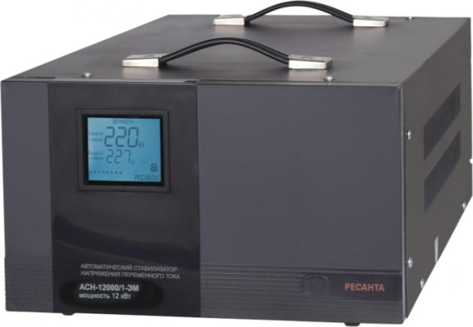 Стабилизатор напряжения однофазный Ресанта АСН-12000/1-ЭМ [63/1/17]