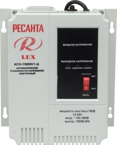 Стабилизатор напряжения однофазный Ресанта АСН- 1500 Н/1-Ц Lux [63/6/20]