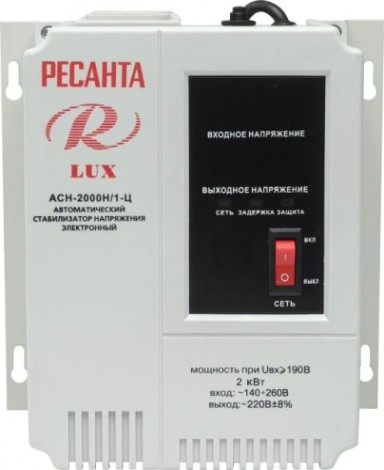 Стабилизатор напряжения однофазный Ресанта АСН- 2000 Н/1-Ц Lux [63/6/15]